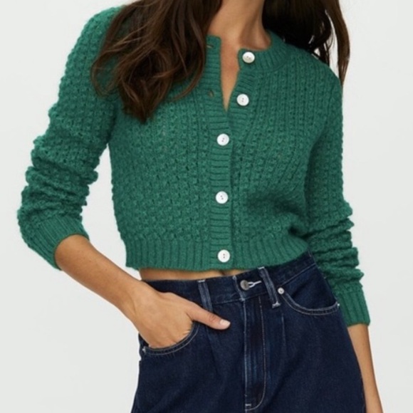 NWOT Aritzia Wilfred Free Fortune Alpaca knit cardigan in cream colour medium - Picture 2 of 7